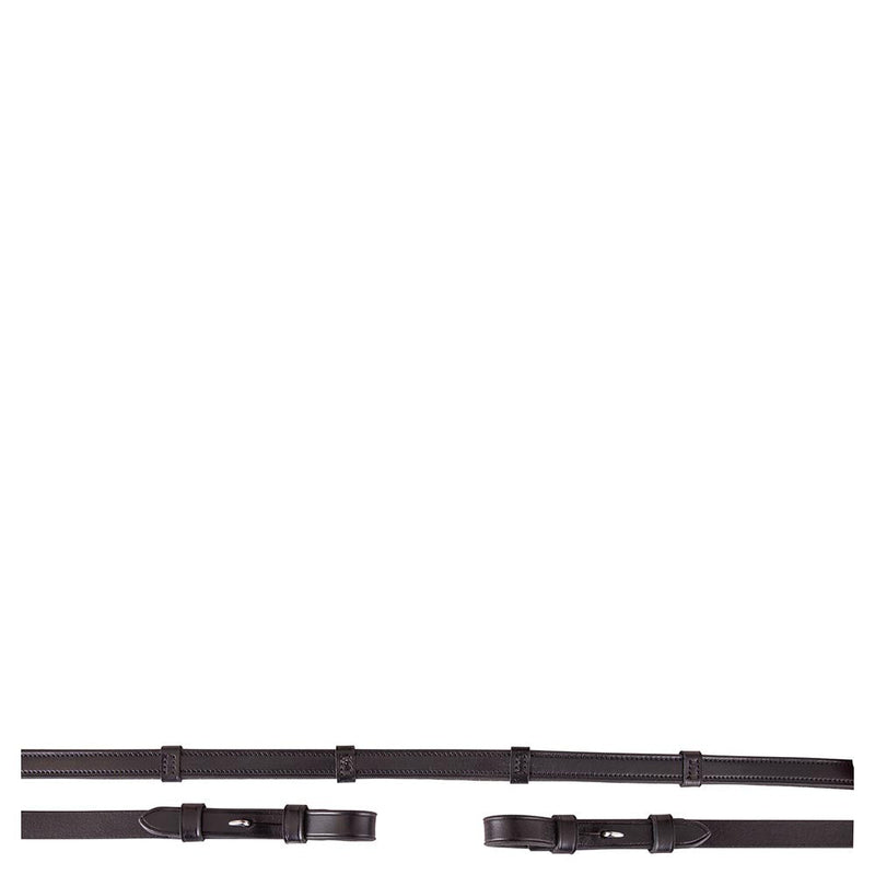 BR Equestrian Leather Rubber Grip Reins with Stops