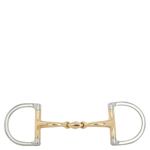 BR Equestrian Soft Contact Double Jointed D Ring Snaffle