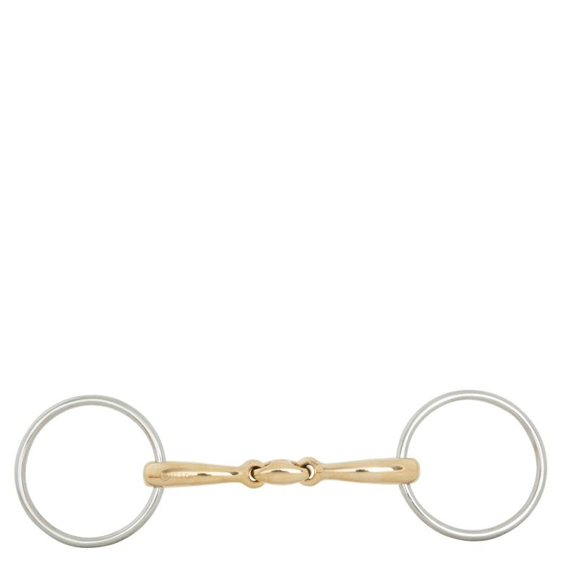 BR Equestrian Soft Contact Double Jointed Loose Ring Snaffle