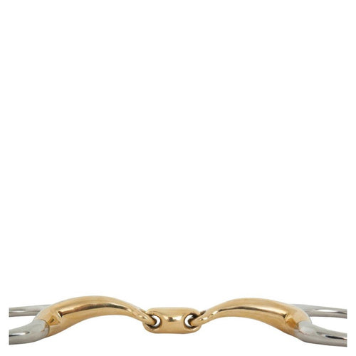 BR Equestrian Soft Contact Double Jointed Eggbutt Snaffle - front view